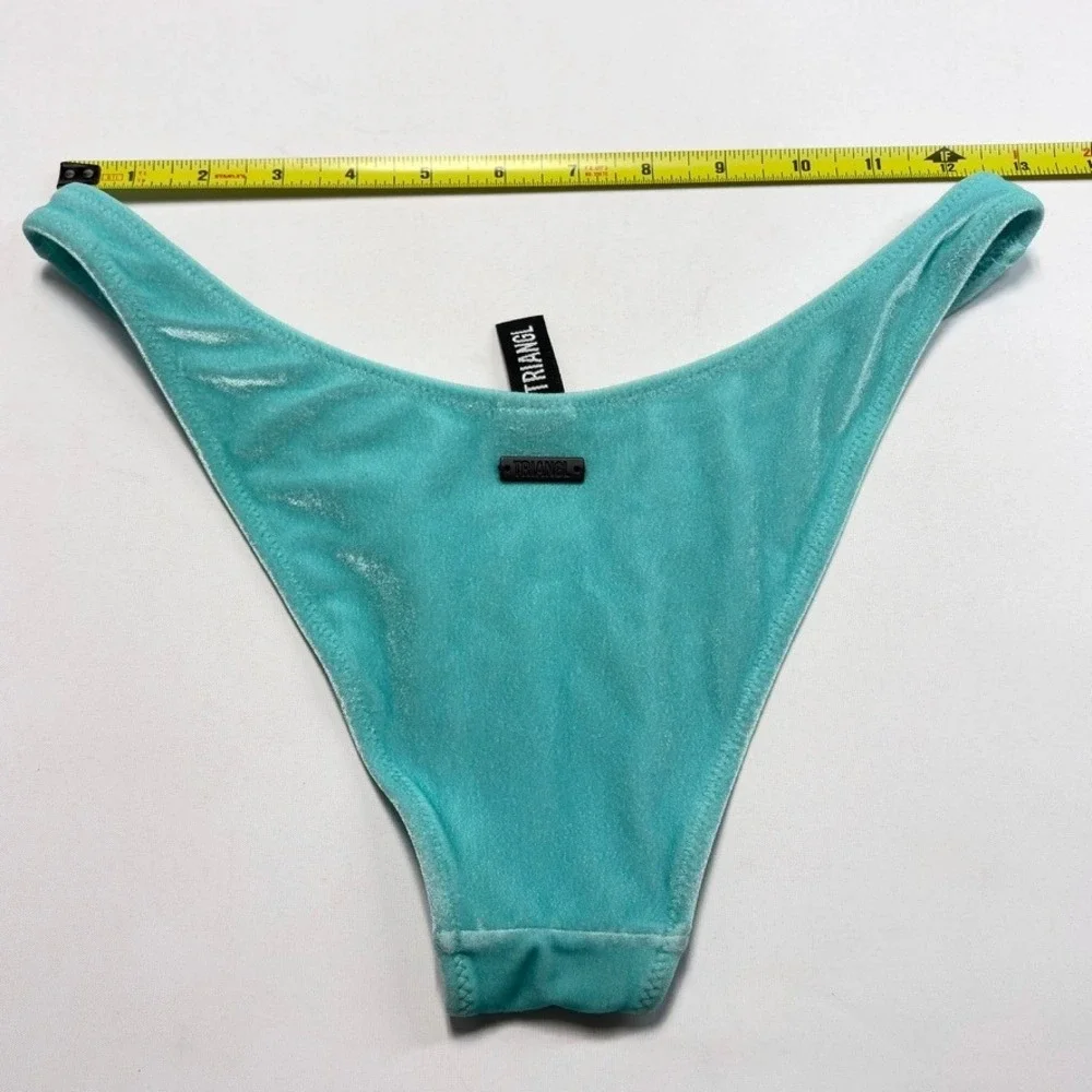 Triangl Velvet Bikini Bottoms XS Aqua Teal Swim Bottoms Top